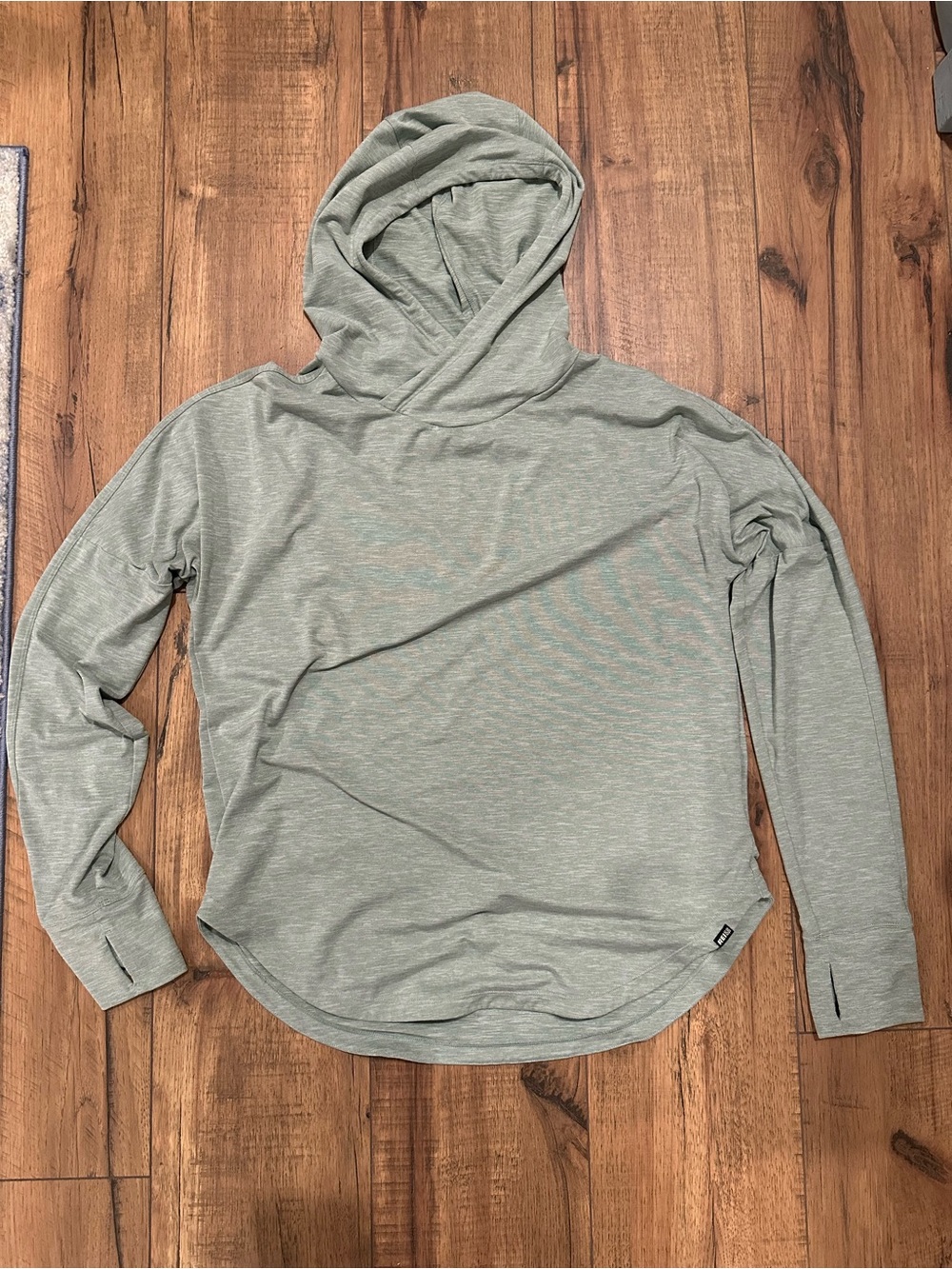 REI Women’s Lightweight Hooded Sweater in Heather Sage